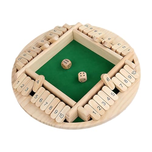 Shut The Box Game, Wooden Dice Game, Family Board Games, Educational Dice Game, Fun Dice Game, 4 Players Great Family Fun Educational and Entertaining for Kids 3 4 5 6 Years Old von Sulxyi