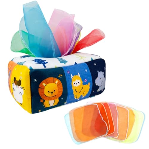 Sulxyi Baby Tissue Box Toy, weiches Crinkle -Spielzeug, Babys frühes Lernen, weiches Crinkle -Material fördert frühes Lernen für Strumpfstoffe, Baby Mädchen von Sulxyi