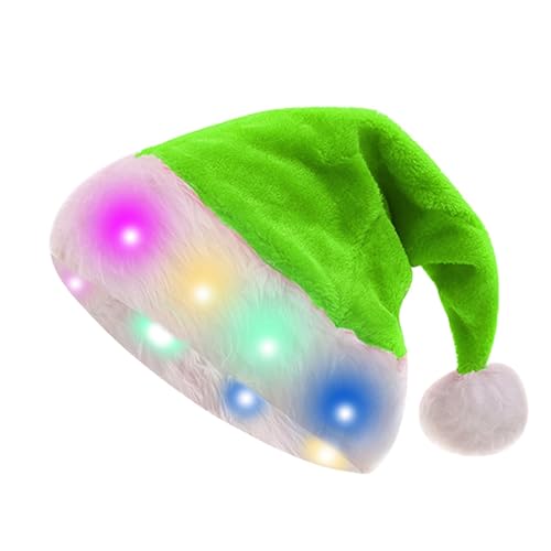 Sulxyi Christmas Hat, Light Up Christmas Hat, Santa Claus Hat, Christmas Costume Hat, Plush Santa Hat, With Festive Light-up Design Plush and Comfortable Fabric Universall Fit for Adults and Kids von Sulxyi