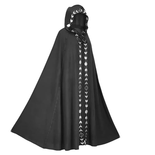 Sulxyi Halloween Cape, Costume Cape, Cloak With Lace, Vampire Costume Cape, Hooded Cape, Classic Halloween Elegance Generous Size and Floww for Halloween Party, Cosplay von Sulxyi