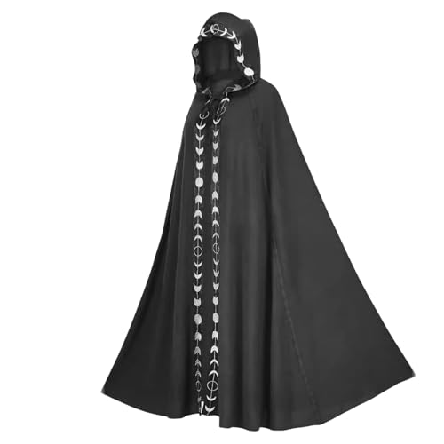 Sulxyi Halloween Cape, Costume Cape, Cloak With Lace, Vampire Costume Cape, Hooded Cape, Classic Halloween Elegance Generous Size and Floww for Halloween Party, Cosplay von Sulxyi