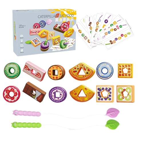 Threading Toy, String Toy, String Lacing Beads Toys, Educational Monttessori Toys, Beads Threading Game, Fruit-Themed Educational Toy Shape Matching Threading and Lacing Activities for 2-5 Year Old von Sulxyi