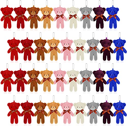 Sumind Mini Teddybär 12cm 36 Stück Mini Teddybären Plüsch Teddybär Klein Teddybären Anhänger Spielzeug Teddybären Mini Plüsch Teddy Anhänger Mini Teddy Bear für Teenager Mädchen Erwachsene Geschenke von Sumind