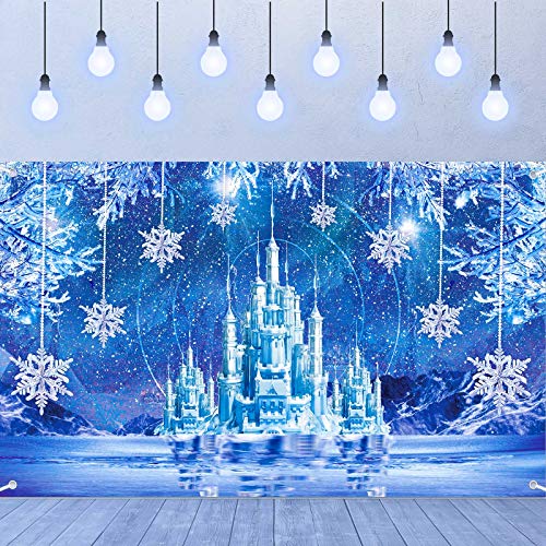 Winter Gefroren Party Hintergrund Dekoration Gefrorenes Eis Schneeflocke Fotografie Banner Winter Wonderland Eisburg Hintergrund für Weihnachten Gefrorener Party in 72,8 x 43,3 Zoll von Sumind