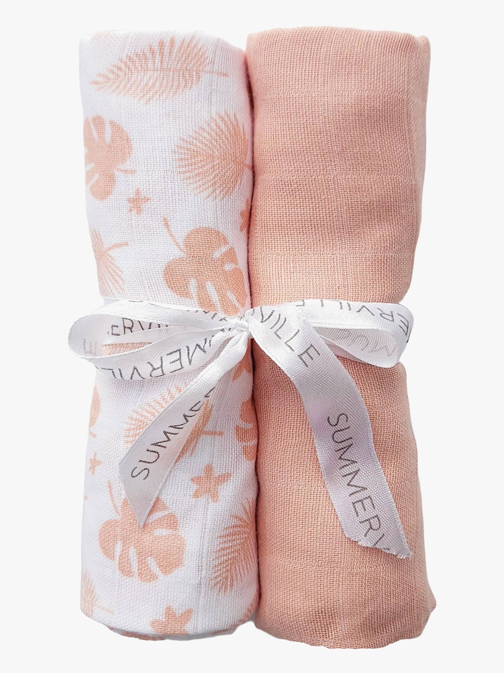 Summerville Organic Musselintuch 2er-Pack Öko, Tropical/Peachy Summerville Organic Musselintuch 2er-Pack Öko, Tropical/Peachy von Summerville