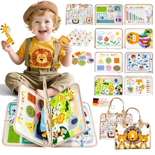 Busy Board Deutsch, Busy Board Ab 1 Jahr, Montessori Spielzeug Ab 1 Jahr, Montessori Spielzeug Baby, Spielzeug Ab 2 Jahre, Motorikspielzeug, Quiet Book, Activity Board, Geschenke für Junge Mädchen Busy Board Deutsch, Busy Board Ab 1 Jahr, Montessori Spielzeug Ab 1 Jahr, Montessori Spielzeug Baby, Spielzeug Ab 2 Jahre, Motorikspielzeug, Quiet Book, Activity Board, Geschenke für Junge Mädchen von Sumtoco