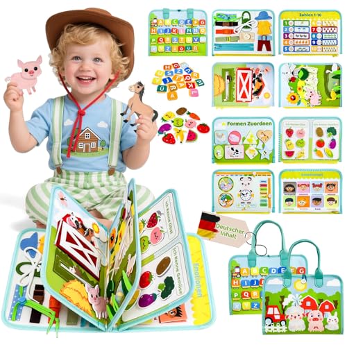 Busy Board Deutsch, Montessori Spielzeug Ab 1 Jahr, Spielzeug Ab 1 Jahr, Quiet Book Mit Bauernhof Thema, Reisespiele Kinder Ab 3, Sensorik Spielzeug, Geschenk Spielzeug Ab 1 2 3 4 Jahre Mädchen Junge Busy Board Deutsch, Montessori Spielzeug Ab 1 Jahr, Spielzeug Ab 1 Jahr, Quiet Book Mit Bauernhof Thema, Reisespiele Kinder Ab 3, Sensorik Spielzeug, Geschenk Spielzeug Ab 1 2 3 4 Jahre Mädchen Junge von Sumtoco