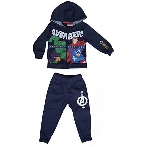 Sun-City Avengers Ironman Hulk Captain America Jungen Sweat-Jacke mit Jogging-Hose Jogging-Anzug Trainings-Anzug (Anni 04, Blau) von Sun City