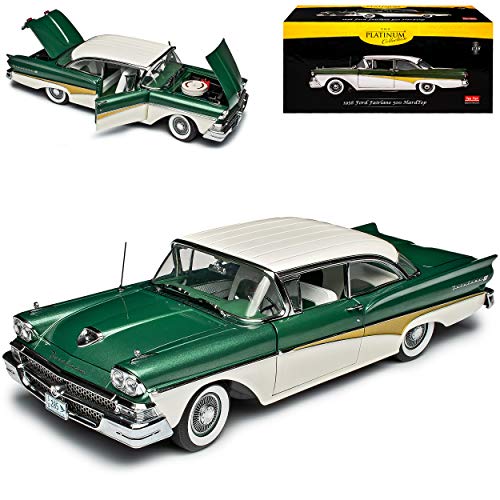 Sun Star Ford Fairlane 500 Grün mit Weiss 1958 1/18 Modell Auto von Sun Star