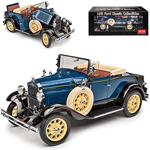 Sun Star Ford Model A Cabrio Roadster Blau 1928-1931 1/18 Modell Auto mit individiuellem Wunschkennzeichen von Sun Star