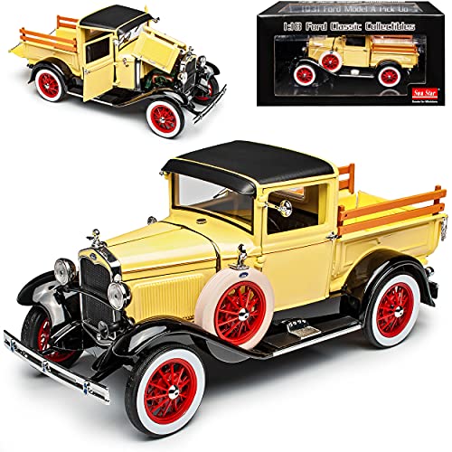 Sun Star Ford Model A Pick-Up Gelb 1928-1931 1/18 Modell Auto mit individiuellem Wunschkennzeichen von Sun Star