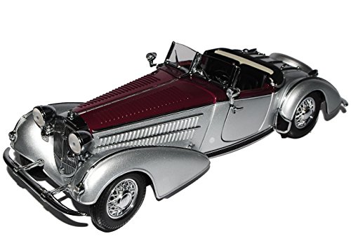 Sun Star Horch 855 Special Roadster 1939 Silber Rot 1/18 Modell Auto mit individiuellem Wunschkennzeichen von Sun Star