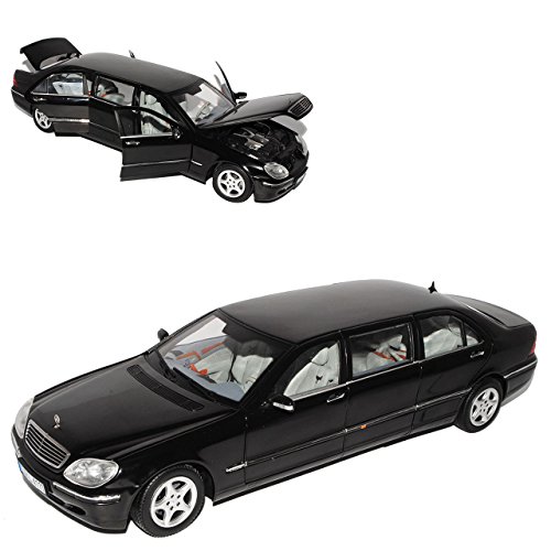 Sun Star Mercedes-Benz S-Klasse S 600 Pullman Schwarz Limousine W220 1998-2005 1/18 Modell Auto von Sun Star