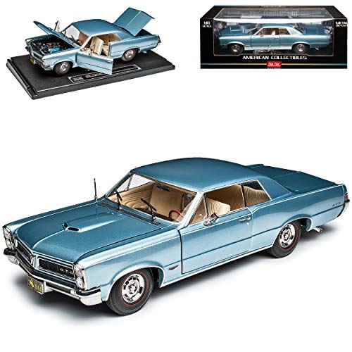 Sun Star Pontiac GTO Coupe Hell Blau Metallic 1965 1/18 Modell Auto mit individiuellem Wunschkennzeichen von Sun Star