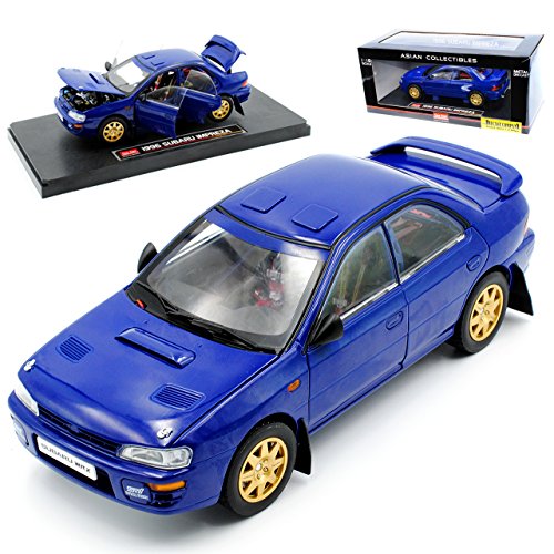 Sun Star Subaru Impreza WRX STI Limousine Blau 1996 1/18 Modell Auto mit individiuellem Wunschkennzeichen von Sun Star