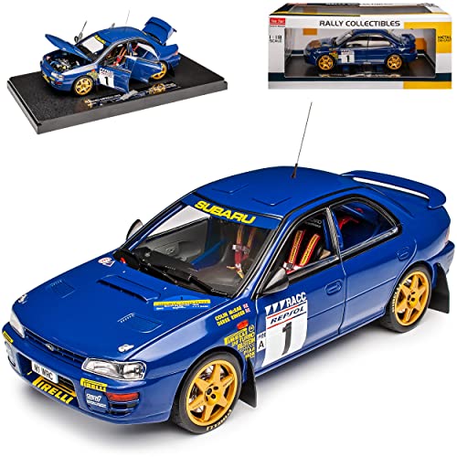 Sun Star Subaru Impreza WRX STI WRC McRae 1996 Gewinner Rally Caralunya 1/18 Modell Auto mit individiuellem Wunschkennzeichen von Sun Star