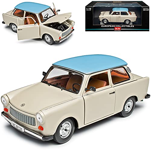 Sun Star Trabant 601 Deluxe Limousine Beige mit Blauem Dach DDR 1964-1990 1/18 Modell Auto von Sun Star