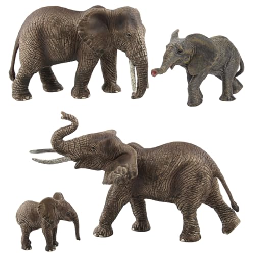 4-teiliges Elefantenspielzeug, realistischer Wildtier-Elefant, afrikanische Tierfiguren, Ornament, kreatives Lernspielzeug für Kinder und Kleinkinder, afrikanische Tierfiguren, Elefanten-Ornament 4-teiliges Elefantenspielzeug, realistischer Wildtier-Elefant, afrikanische Tierfiguren, Ornament, kreatives Lernspielzeug für Kinder und Kleinkinder, afrikanische Tierfiguren, Elefanten-Ornament von SunaOmni