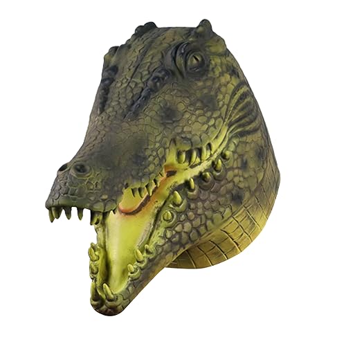 Animal Masks for Adults Safe Latex Crocodile Costume Full Head Breathable Alligator Mask Realistic Creepy Animal Masks for Halloween Carnival Cosplay Crocodile Costume Alligator Mask Animal Masks for von SunaOmni