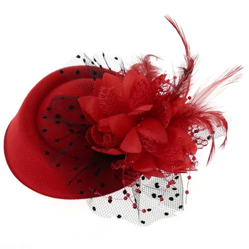 Fascinator-hüte Für Frauen Und Mädchen Vintage-blumen-teeparty-hut Cocktail-schleier Damen-fascinator Mit Clips Schwarzer Fascinator-stirnband Vintage-hüte Zylinder Damen Viktorianische Hüte Für Damen von SunaOmni