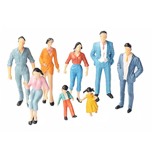 Mini-Personenfiguren 1:87, bemalt, stehende Pose, Maßstab HO für Modelleisenbahn, Miniaturszenen, Puppenhaus, 24-teiliges Personenfiguren, Modellpersonen, Modelleisenbahnzubehör, stehende Personen, Mo von SunaOmni
