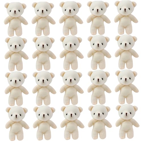 Mini-Teddybären, 20 Stück, 10, 9 cm, kleiner Plüsch-Teddybär, Mini-Stofftiere für selbstgemachte Schlüsselanhänger, Taschen, Basteln, Geburtstags-, Abschluss- und Partygeschenke, Teddybär, kleiner Mini-Teddybären, 20 Stück, 10, 9 cm, kleiner Plüsch-Teddybär, Mini-Stofftiere für selbstgemachte Schlüsselanhänger, Taschen, Basteln, Geburtstags-, Abschluss- und Partygeschenke, Teddybär, kleiner von SunaOmni