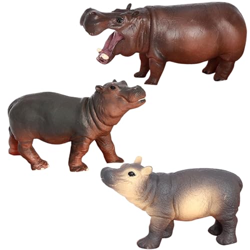 SunaOmni Nilpferd-Figur, 3-teilig, 3 Stile, lebensechte Nilpferd-Statue für Erwachsene und Babys, robust und pflegeleicht, PVC, Lernspielzeug für Kinder, Geschenke, Geschenke SunaOmni Nilpferd-Figur, 3-teilig, 3 Stile, lebensechte Nilpferd-Statue für Erwachsene und Babys, robust und pflegeleicht, PVC, Lernspielzeug für Kinder, Geschenke, Geschenke von SunaOmni
