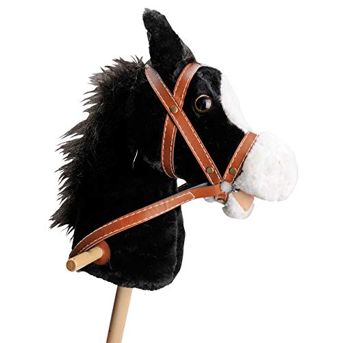 Schwarzes Steckenpferd mit Sound | Hochwertiges Hobby Horse Pferd Kinder von Suncall