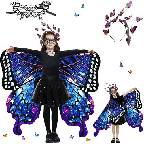 Sundonix Fasching Schmetterling Umhang für kinder - Farbenfrohes Karneval Kostüm kinder, Ideal für Karneval, Fasching und Cosplay (Polyester, Beidseitige Druck, So lila) von Sundonix