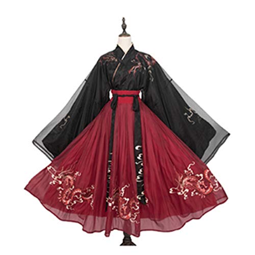 Sunery Chinesisch Hanfu Kleid Damen Kleidung Tang Anzug Uralt Traditionell Kostüm Stickerei Kleider für Bühnenshow Performances Cosplay Kostüm, S, V2M14X8B059TG14P von Sunery