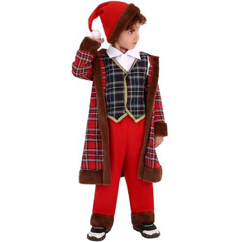 Sunfashion Baby Jungen Und Mädchen Weihnachtskostüme, Baby Komplett Set Junge Strampler Overall Fleece Hut Outfits Säugling Weihnachten Jungen Jungen Strampler & Overall Walk Overall Santa Weihnachts von Sunfashion