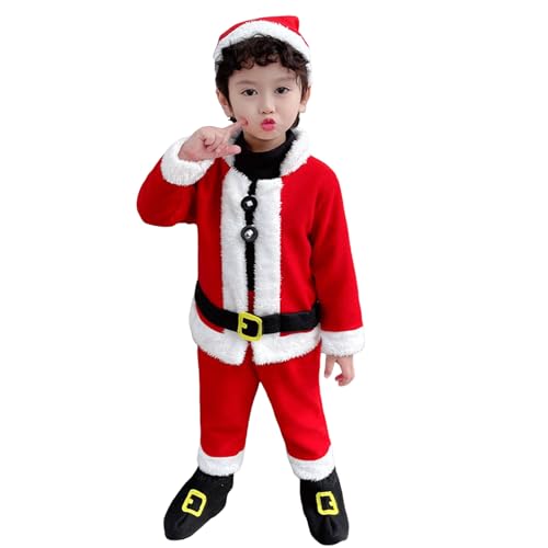 Sunfashion Baby Jungen Und Mädchen Weihnachtskostüme,Kleinkind Kinderkostüm Santa Weihnachtsmann Strampler Mit Mütze,Weihnachten Dress Up Elf Kostüm Größe 0-27 Monate von Sunfashion