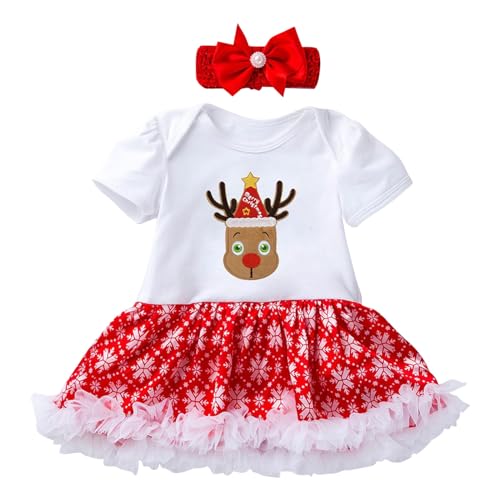 Sunfashion Baby Mädchen Buffalo Plaid Weihnachten Outfits,Weihnachtsoutfit Baby Mädchen Weihnachtsmann Kostüm Baby Strampler Neugeborene Weihnachtsoutfit Baby Junge Kleid Weihnachtspuppen Kleidungsse von Sunfashion