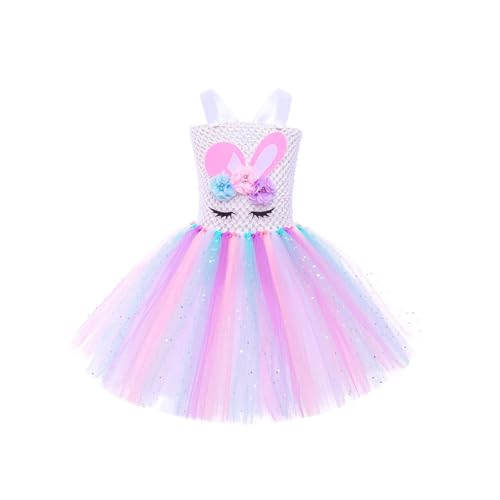 Sunfashion Baby Strampler Neugeborene Baby Fotoshooting Geschenk Erster Geburt Karneval Kostüm Kinder Mädchen Dekorationen Party Outfit Prinzessin Tutu Kleid Mädchen Regenbogen Gaze (White 2-3 Years von Sunfashion