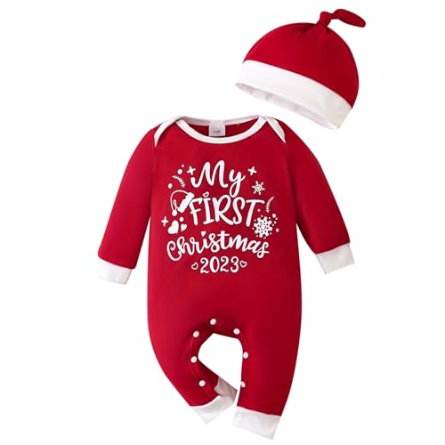 Sunfashion Baby Weihnachten,Baby Strampler Lustig Mädchen Weihnachtsmann Nikolauskostüm Baby Strampler Odizili Baby Weihnachtsoutfit Taufkleider Mädchen Weihnachtspuppenkleidung von Sunfashion