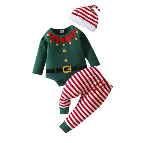 Sunfashion Baby Weihnachten Outfit Kleidung,Jungen Mädchen Langarm Weihnachten Outfits Kostüm Für Nikolaus Baby Winter Strampler Weihnachtsoutfit Familie Kleider Für Baby-Mädchen Kleidung Weihnachten von Sunfashion