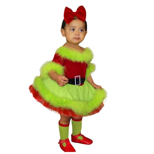 Sunfashion Babys Erstes Weihnachten,Brautkleid Prinzessin Baby Weihnachtskleidung Weihnachtsoutfit Baby Mädchen Weihnachtsoutfit Baby Junge Weihnachtsmann Kostüm Aufblasbar Nikolaus Rot von Sunfashion