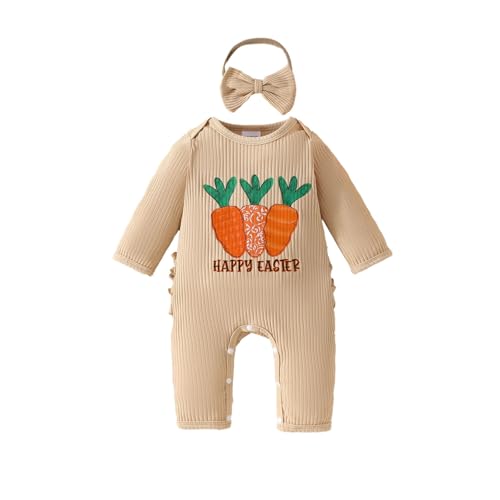 Sunfashion Babystrampler Ostern-Küken-Kostüm-Set Kinder Overall Baby Zubehör Für Neugeborene Baby Bodys Strampler Neugeborene Mädchen Neugeborenen Set Jungen Huhn Kostüm Kinder Strampler Bunny Schlaf von Sunfashion