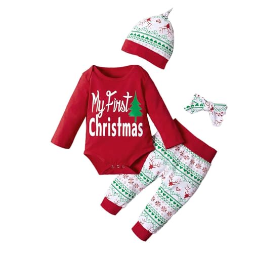 Sunfashion Erstes Weihnachten Baby,Baby Klamotten Für Mädchen Weihnachten Rentier Kostüm Baby Strampler Daunenmantel Weihnachtsoutfit Familie Einschulung Kleider Mädchen Weihnachtskleidung Für Kinder von Sunfashion