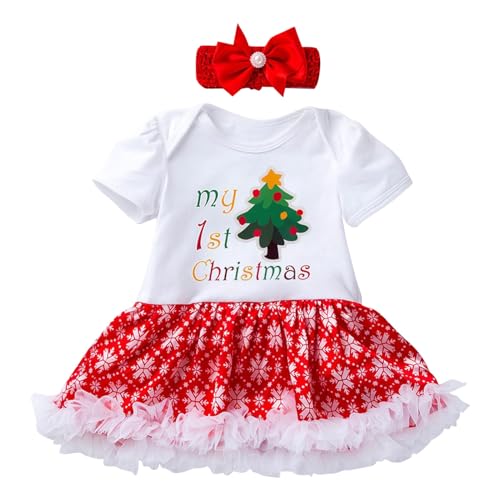 Sunfashion Erstes Weihnachten Baby,Halloween Baby Mädchen Overall Erwachsener Nikolauskostüm Weihnachten Baby Strampler Lustig Baby Weihnachtsoutfit Glitzerkleid Mädchen Weihnachts-Eltern-Kind-Kleidu von Sunfashion