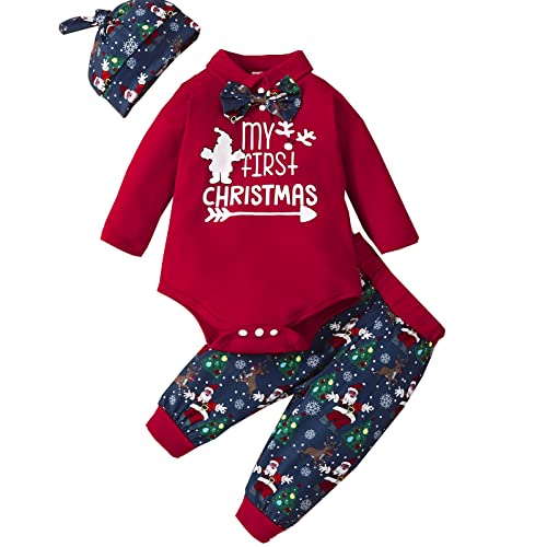 Sunfashion Familien Outfit Weihnachten,Weihnachtskostüm Für Mädchen Weihnachtsmann Kostüm Strampler Und Mützen Für Säuglinge Und Kleinkinder Weihnachtsoutfit Familie Taufkleid Weihnachtspuppen-Kleidu von Sunfashion