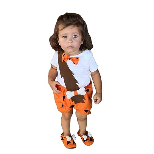 Sunfashion Halloween Baby Kürbis Strampler,Kürbis Kostüm Mit Hut Schuhe Halloween Kostüm Geist Baby Kleidung Junge Baby Strampler Anzug Kostüm Kinder Zombie Cosplay Anime Girl von Sunfashion