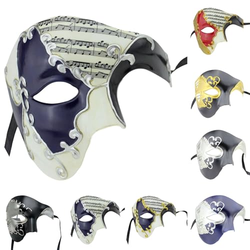 Sunfashion Karneval Accessoires Damen Karnevalsmasken Maske Maskenball Männer Kostüm Fasching Damen Maske Muster Masquerade Mask Venedigmaske Maskerade Party Teufel Maske Masquerade Mask Venedigmaske von Sunfashion