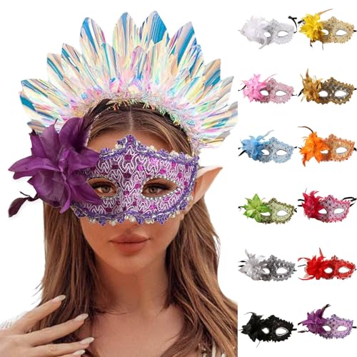 Sunfashion Karneval Accessoires Damen Maske Ball Maskenball Maske Männer Maskerade Maske Damen Schwarz Maskerade Maske Für Frauen Venedig Maske Karneval Mottoparty Fasching Cosplay Partymaske Maskera von Sunfashion