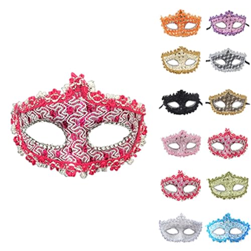 Sunfashion Karneval Leoparden Masken Damen Maskerade Maske Maske Maskenball Frau Maske Kostüm Damen Maskerademaske Venezianischemasken Faschingsball Paillettenfedermaske Maske Schwarz Kostüm von Sunfashion