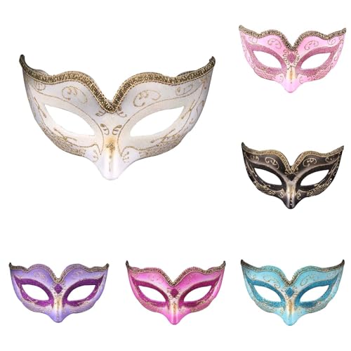 Sunfashion Karneval Maskeaske Masken Kostüm Damen Maskenball Mit Federmaske Damen Maskenball Mit Federmaske Masquerade Maske Venezianischemasken Kostüm Fasching Damen Maske Muster Todesser Maske Masq von Sunfashion