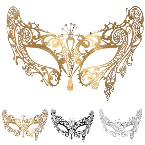 Sunfashion Karneval Maskeaske Venezianische Masken Maskenball Maske Damen Schwarz Venezianische Maske Damen Masquerade Maske Venezianische Maske Damen Party Mask Goldene Maske Maskerade Maske Damen S von Sunfashion