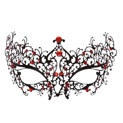 Sunfashion Karneval Masken Teufel Maske Maskenball Karneval Damen Opera Themed Half Face Masquerade Accessory Venezianische Masken Kostüm Fasching Damen Maske Muster Maske Spitze Maskerade M von Sunfashion