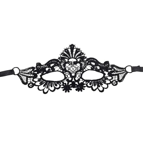 Sunfashion Karnevalsmasken Ball Maske Schwarz Maskenball Maske Männer Maskerade Maske Damen Schwarz Masquerade Mask Women Venezianische Masken Mottopartymasken Maske Maskenball Venezianische Maskerad von Sunfashion