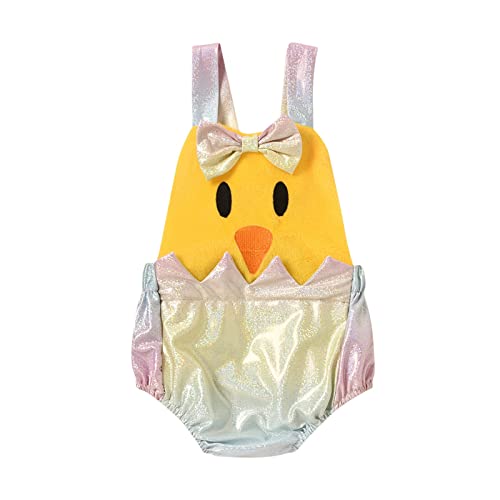 Sunfashion Ostern Osterhase Kostüm Baby Schlafsack Mädchen Baby Kleidung Baby Klamotten Neugeborene Baby Strampler Säugling Neugeborenes Mädchen Jungen Ostern-Küken-Kostüm-Set Kurzarm Schlafanzug Bab von Sunfashion